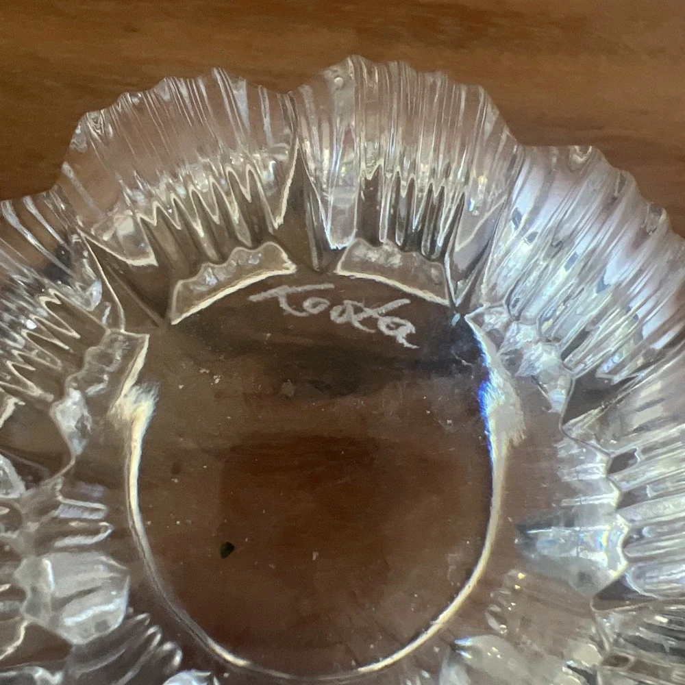 Kosta Boda Signed‎ Opus Cut Crystal Round Bowl Sweden 4 1/2''